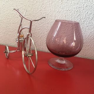 Calienta Copa Brandy Decorativo Bicicleta