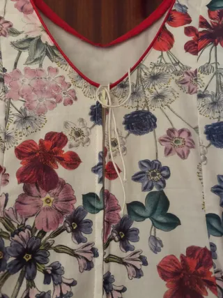 Vestido Flamenca Volantes Flores Talla 48 XL