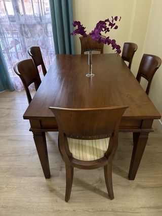 Mesa comedor Teka con 6 sillas