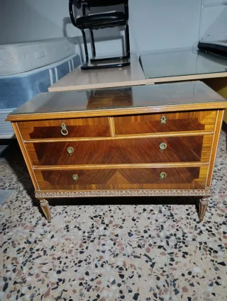 Cómoda Cajonera Vintage Madera y Cristal