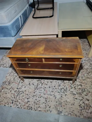 Cómoda Cajonera Vintage Madera y Cristal