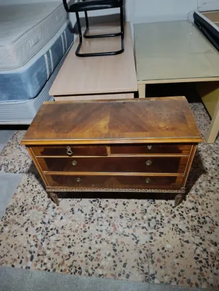 Cómoda Cajonera Vintage Madera y Cristal