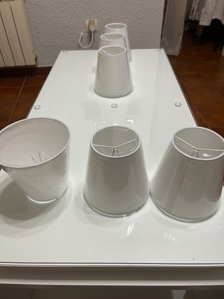 Tulipanes para lámparas blancos (microfibra + tela