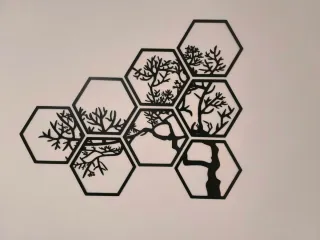 Decorazione murale esagonale Bonsai Zen