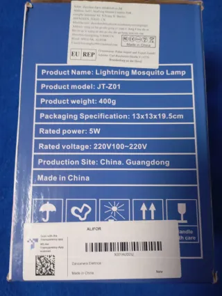 Lámpara Mata Mosquitos LED Recarga por usb