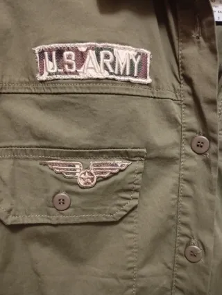 Vestido camisero militar verde