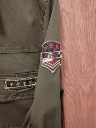 Vestido camisero militar verde