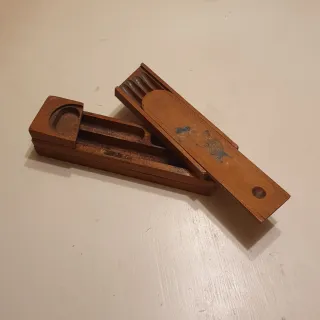 Plumier antiguo de madera 3 pisos