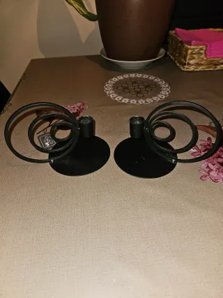 Juego de 2 candelabros negros