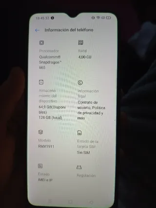 Móvil Realme Azul eléctrico RMX1911