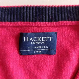 Jersey Hackett London 100% Lana Lujo Rosa Fucsia