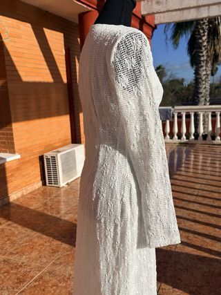 Vestido crochet blanco manga larga