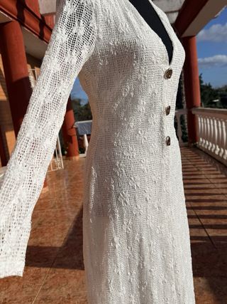 Vestido crochet blanco manga larga