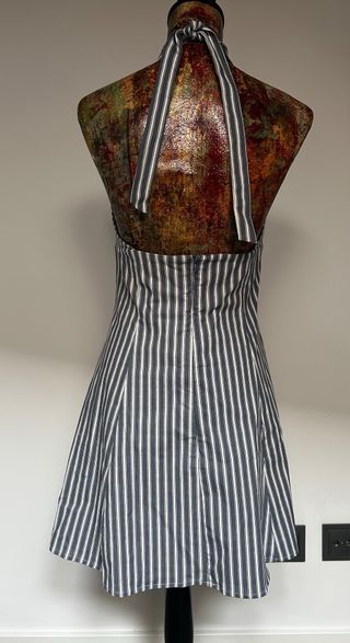 Vestido halter rayas azul y blanco