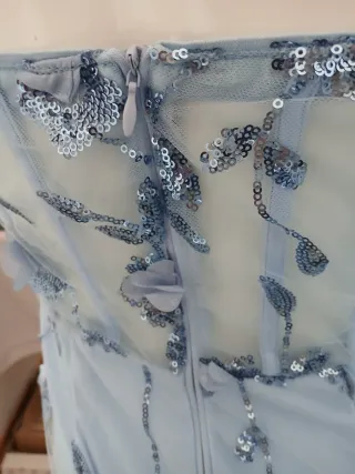 Vestido largo azul floral