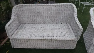 OFFERTA Set Esterno in Vimini Bianco