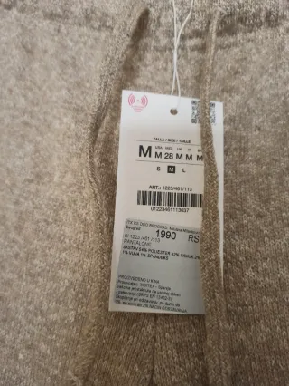 Pantalón rústico Zara beige