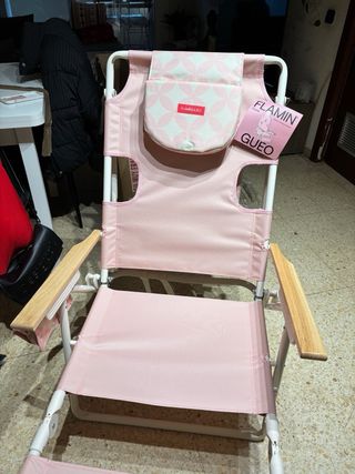 Silla Playa Plegable Flamingueo Rosa
