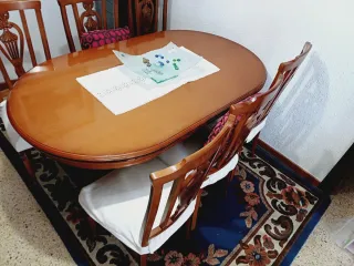 Mesa comedor madera maciza + 6 sillas a juego