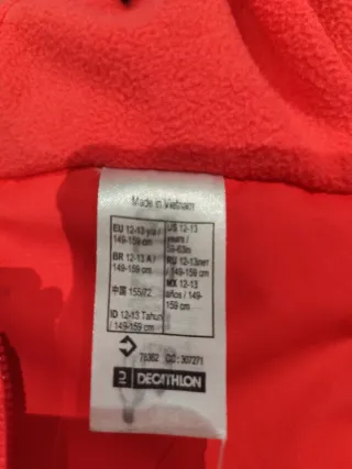 Chaqueta niña Quechua roja y gris