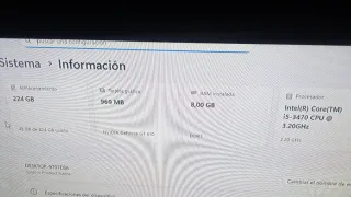 Ordenador i5 8GB RAM SSD 240GB + 500GB HDD NVIDIA