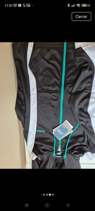 Chándal Reebok Talla M Negro y Turquesa