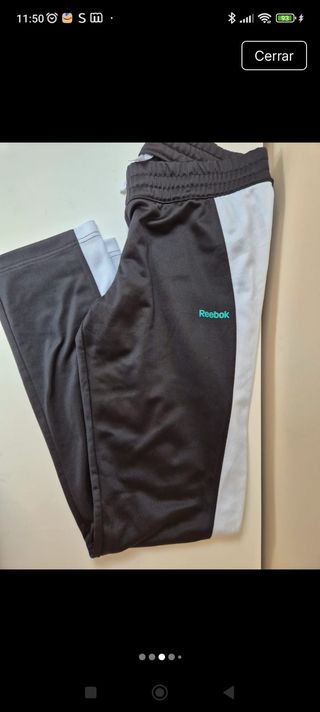 Chándal Reebok Talla M Negro y Turquesa