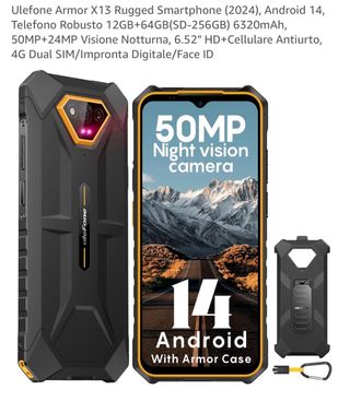 Smartphone Ulefone Armor X13 12GB+64GB Nero
