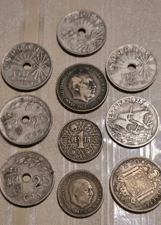 Lote 9 Monedas Históricas España (1925-1953)