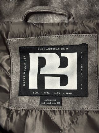 Giacca Moto Finta Pelle Grigia