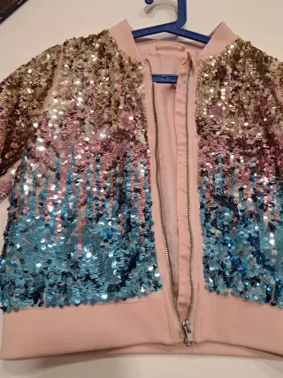 Chaqueta lentejuelas Zara multicolor T.36