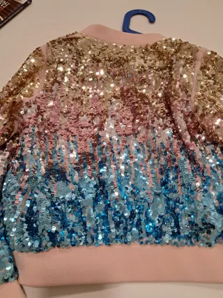 Chaqueta lentejuelas Zara multicolor T.36