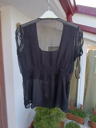 Camiseta corsé negra transparente M-L