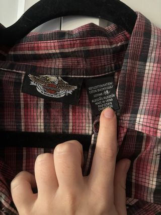 Camisa Harley-Davidson cuadros roja y negra