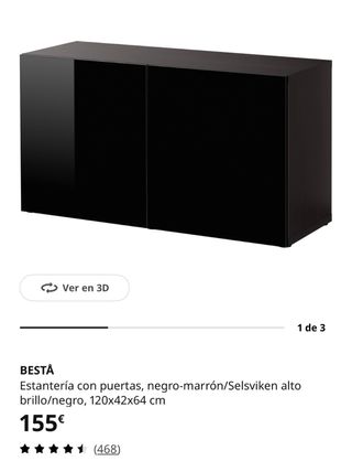 Mueble BESTÅ IKEA puertas negro/marrón