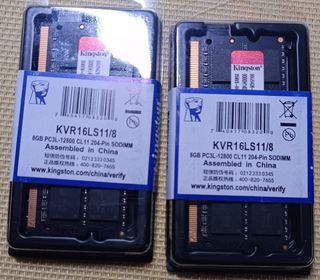 2x Módulos Kingston 8GB DDR3L SODIMM