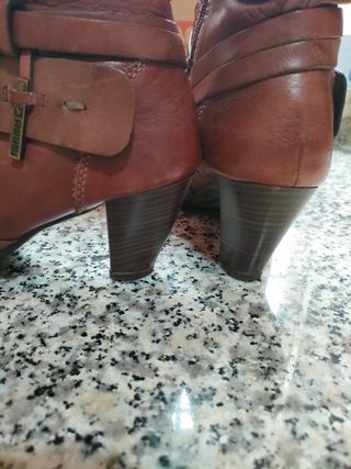 Botines Pikolinos tacón piel rioja talla 41