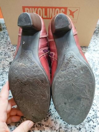 Botines Pikolinos tacón piel rioja talla 41