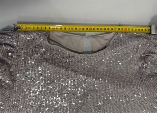 NUEVA.Blusa/Camiseta plateada lentejuelas.Talla XL