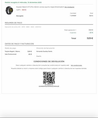 Huawei Watch GT 6 Pro Negro/Dorado