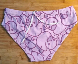 Bañador estampado patitos morado