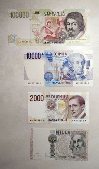 Lotto Banconote Lire Italiane - Diverse Tagli