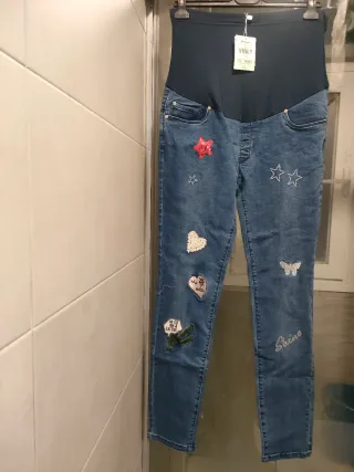 Pantalón premamá L con parches