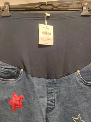 Pantalón premamá L con parches