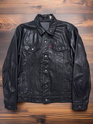 Levi’s Trucker Cazadora de Cuero Búfalo Talla M