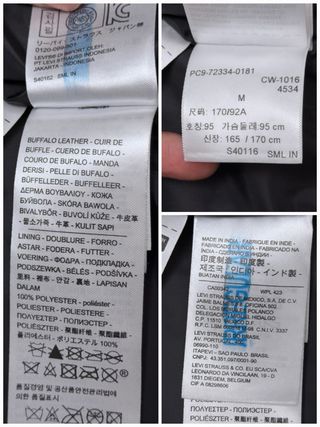 Levi’s Trucker Cazadora de Cuero Búfalo Talla M