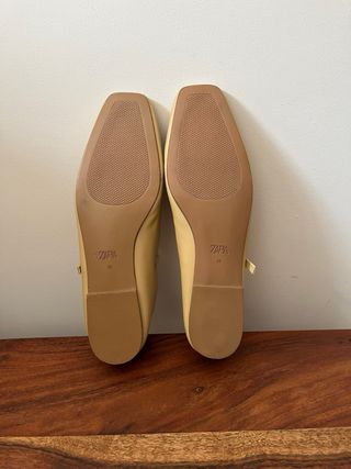 Bailarinas Zara Piel Tira Hebilla Talla 38