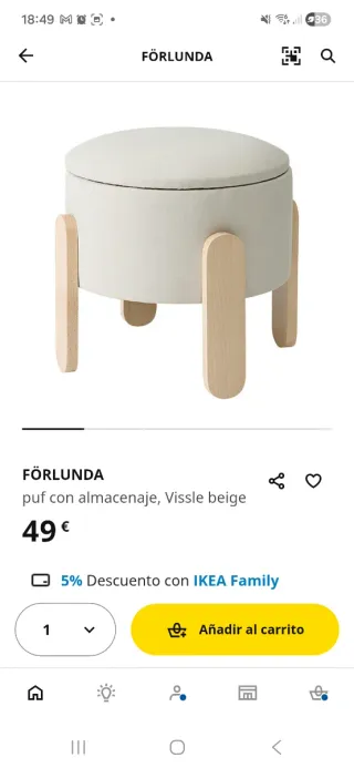 Puf Forlunda Ikea Beige