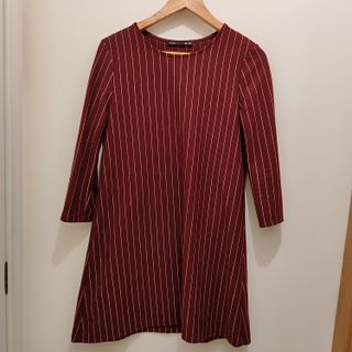 Vestido Manga 3/4 Talla M Rayas