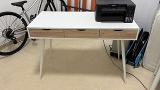 Escritorio moderno 3 cajones madera y metal